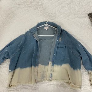 Distressed denim shirt